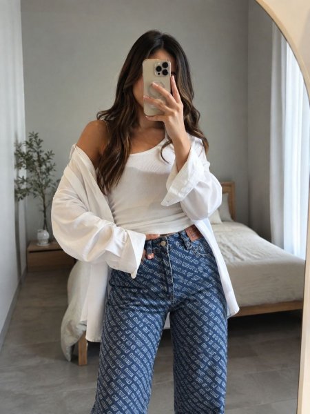 بنطلون جينز miu miu