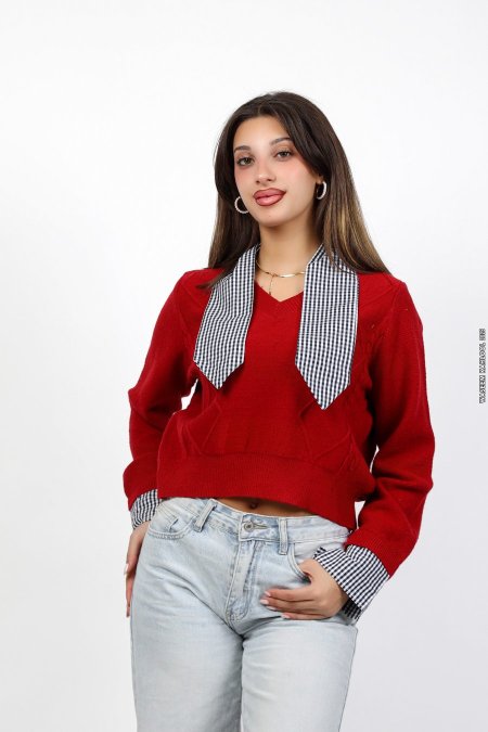 بلوزة polo صوف مع قميص